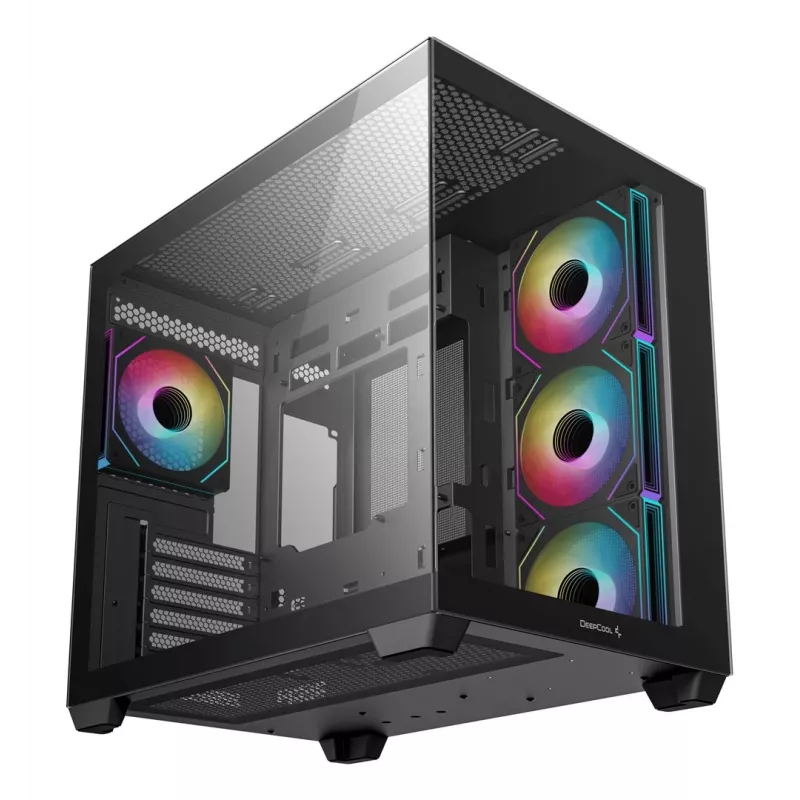 PC case DeepCool CG530 4F Midi Tower Black — tempered glass, ATX/ITX/Micro ATX, 3x120mm fans, USB-C