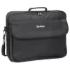 Manhattan Cambridge Laptop Bag 17.3 inch, Clamshell Design, Black, LOW COST, Accessories Pocket, Document Compartment on Back, Shoulder Strap (removable), Equivalent to Targus CN418EU, Notebook Case, Three Year Warranty