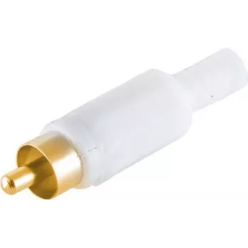 RCA (Cinch) plug ShiverPeaks 51400-WG — white housing, gold-plated contacts