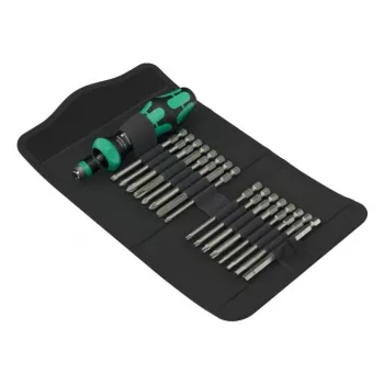 Wera hand tool set Kraftform Kompakt 60 RA-R 1, 17-piece screwdriver and bit set, compact ratcheting handle