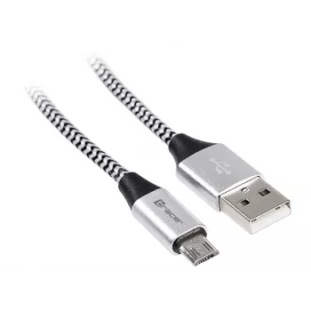 USB cable Tracer TRAKBK46928 1m USB A Micro-USB B Black Silver