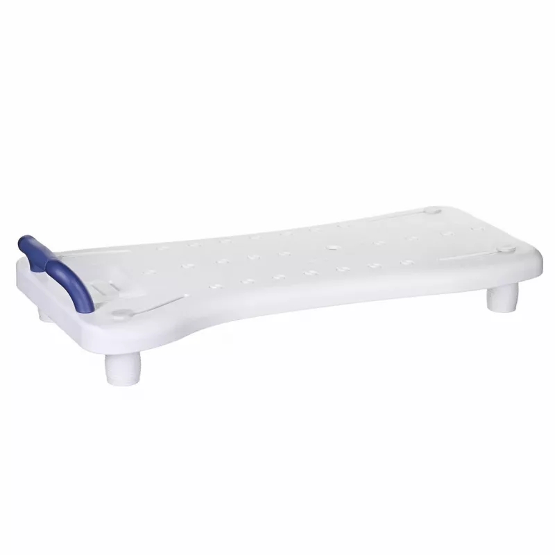 Bath bench ActionMed LW300AM with grab handle — white bathing support for tub, moisture-resistant, hanger hole