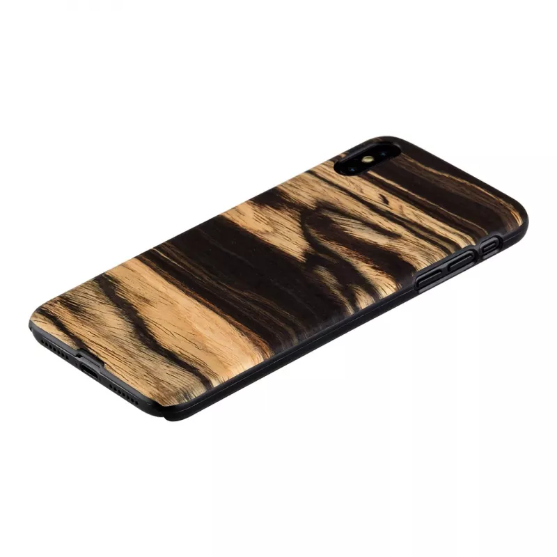 Phone case man and wood for iPhone XS Max — white ebony black