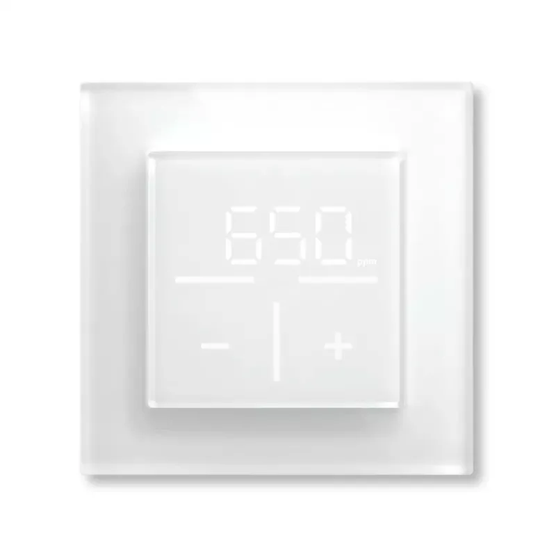 Glass wall thermostat Homematic IP 161333A0 with CO2 sensor, digital RF, 230 V, 54.5×54.5×29 mm