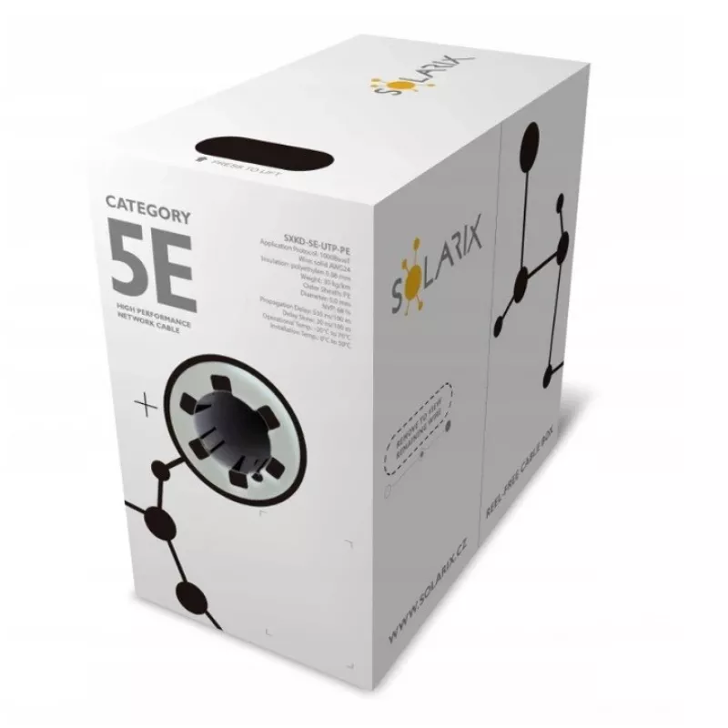 Network Cable Solarix SXKD-5E-UTP-PE UTP CAT5E 305m Black