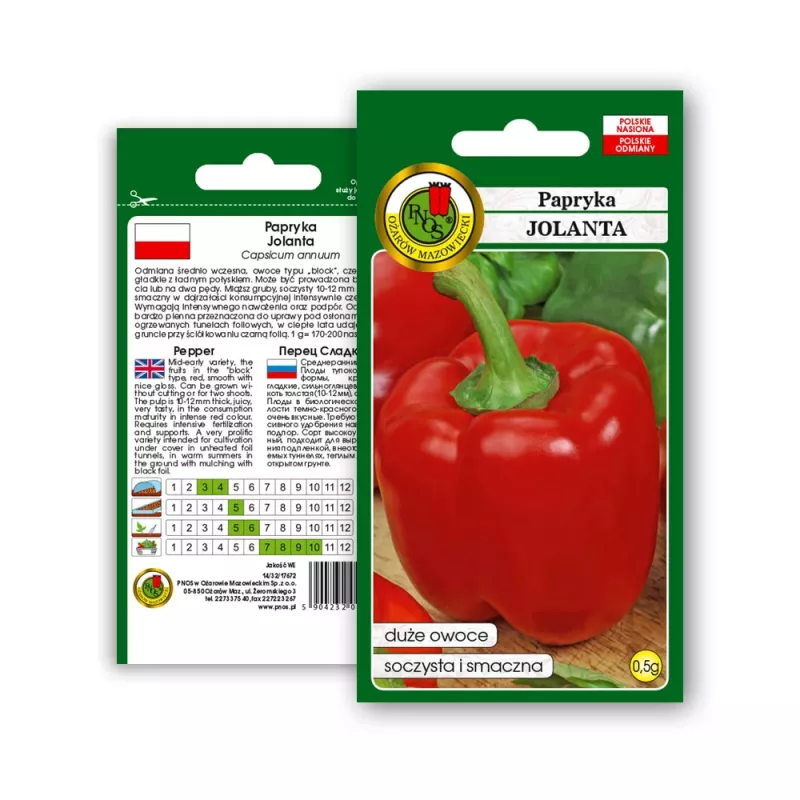 Seed packet Seklos LT Paprika Jolanta 0.5 g – sweet pepper seeds for cultivation