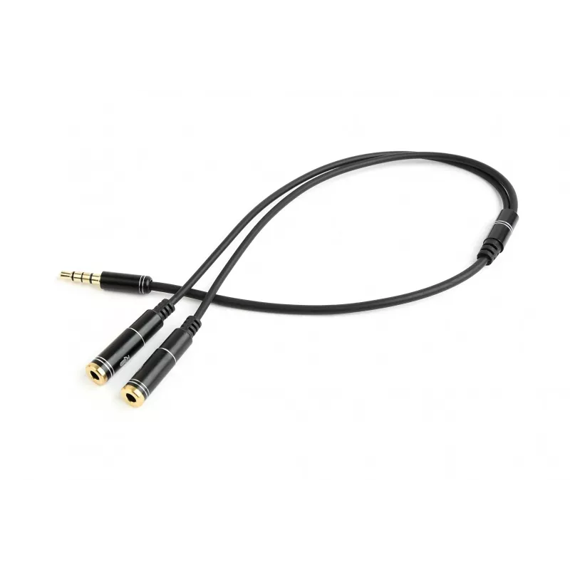 Audio adapter Gembird CCA-417M 2×3.5mm male to 3.5mm female, 0.2 m, black