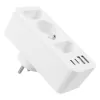 Power splitter MACLEAN MCE248 F/W — 3 AC sockets (1×16A, 2×6A) + 4×USB (2×A, 2×C PD 20W), EU plug, white
