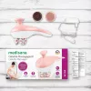 Handheld rolling massager Medisana AC 950 — cordless Li‑Ion, 2 power levels, ergonomic handles, 381 g, rose gold/white