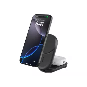 Indoor Charger Belkin UltraCharge 25w Qi2 2in1 Magnetic USB-C Black Round