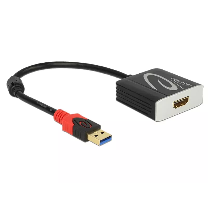 Video cable adapter DeLOCK 62736 USB Type-A to HDMI 0.2 m Black