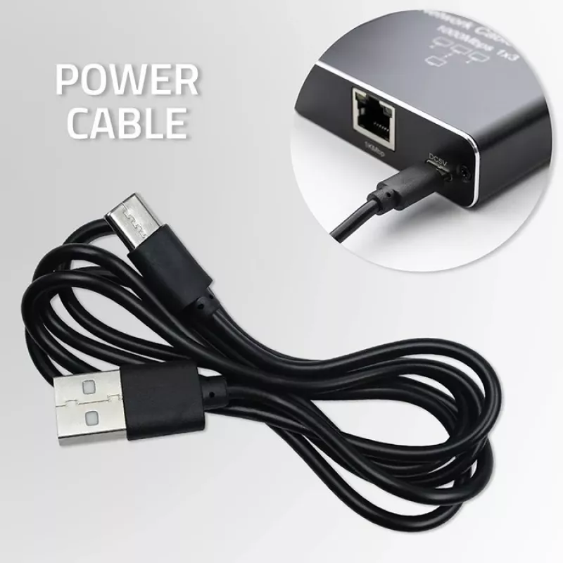 Ethernet mini switch QOLTEC 52293 1x4 RJ45, 1-in 4-out unmanaged network splitter