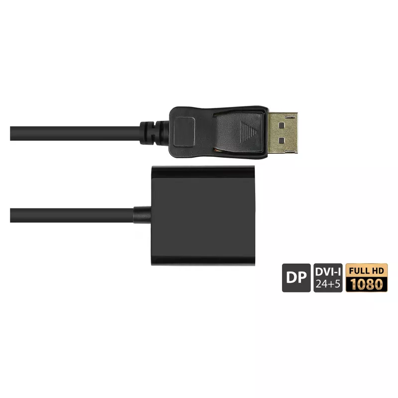 Adapter DisplayPort Stecker an DVI-I 24+5 Buchse, 1080P @60Hz, vergoldete Kontakte, ca. 20cm, Good C (DP-AD10)