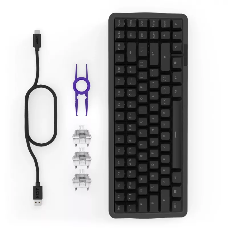 FUNCTION Elite MiniTKL, Gaming Keyboard black, DE-Layout, NZXT Swift