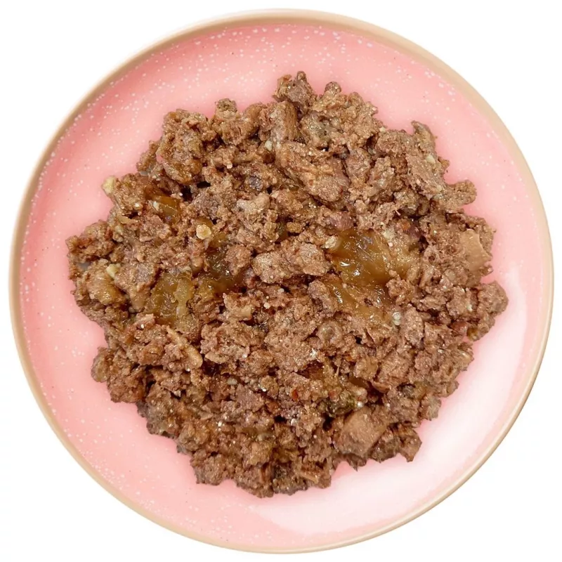 Wet cat food wiejskazagroda Beef with Veal and Catnip Adult 100 g, 75% moisture, 10.8% protein, 9% fat