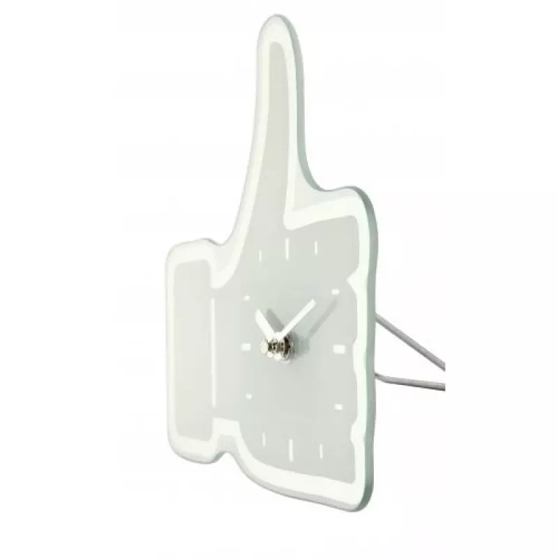 NeXtime klok 5185wi Mini Thumbs Up, 20.5x21 cm, Wall, White/ Silver