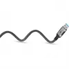 Ethernet-Cable USB-A 3.2 Gen1 Plug > RJ-45 Plug, LAN-Adapter black/Silver, 1,5 Meter, braided textile jacket