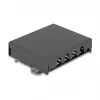 DELOCK Blank Panel 4-port for Keystone RJ-modules, black, metal – table/wall/DIN-rail mounting