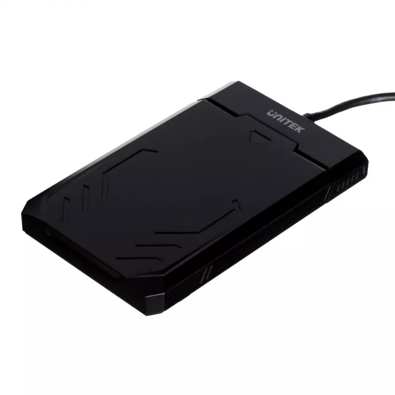 HDD/SSD enclosure Unitek Y-3036, 2.5 inch SATA III, USB 3.2 Gen 1 (5 Gbit/s), UASP, integrated USB-A cable, black