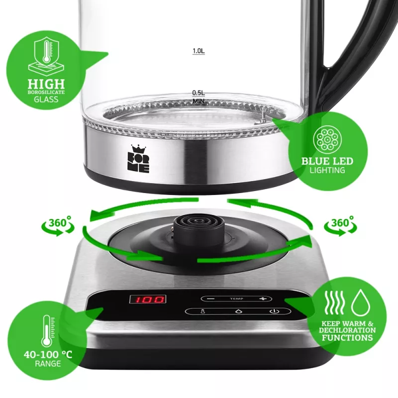 Electric kettle Forme FKG-1017 1.7L 2200W Black