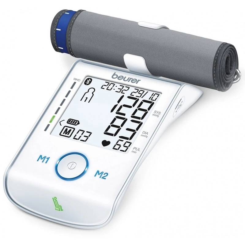 Beurer BM85 Upper Arm Blood Pressure Monitor with Patented Resting Indicator for Accuracy, App Connection with Certified Data Protection, Lithium