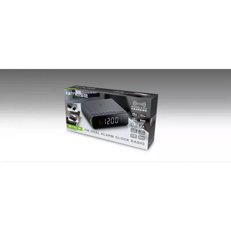 Muse | Alarm function | M-175 WI | AUX in | Alarm Clock | Black