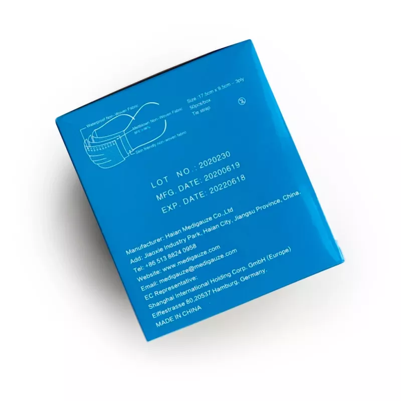 Non-woven face mask 50 pcs Uniroar — disposable protective masks, 3-layer construction