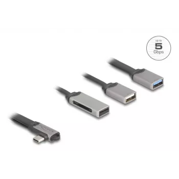 DeLOCK 64303 USB 3.2 Gen 1 Type-C Hub 5000 Mbit/s Grey