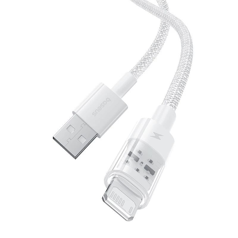 Baseus Gem USB to IP 2.4A fast charging cable 2 m White