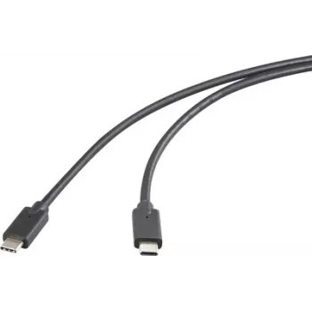 Renkforce USB-C -Displaykabel USB 3.2 Gen2x2 Plug 50.00 cm Black TPE jacket (RF-5501100)