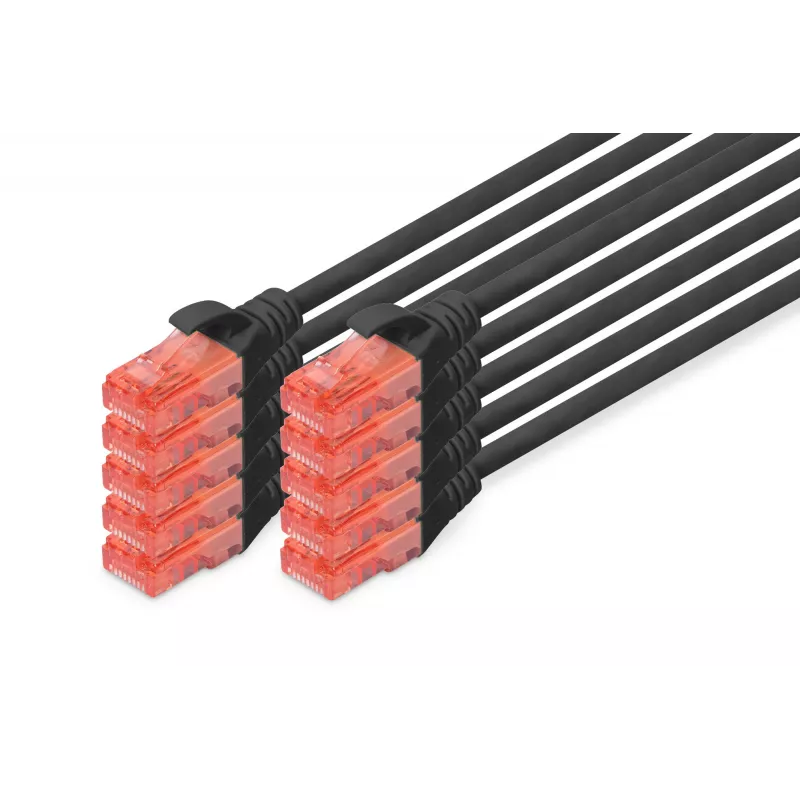 Network Cable Digitus CAT 6 U/UTP 0.5m RJ-45 Black