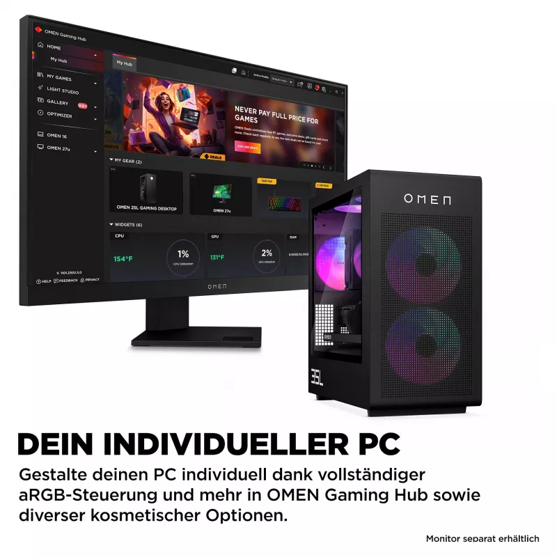 HP OMEN 35L GT16-0065ng AMD Ryzen™ 7 8700F Gaming PC