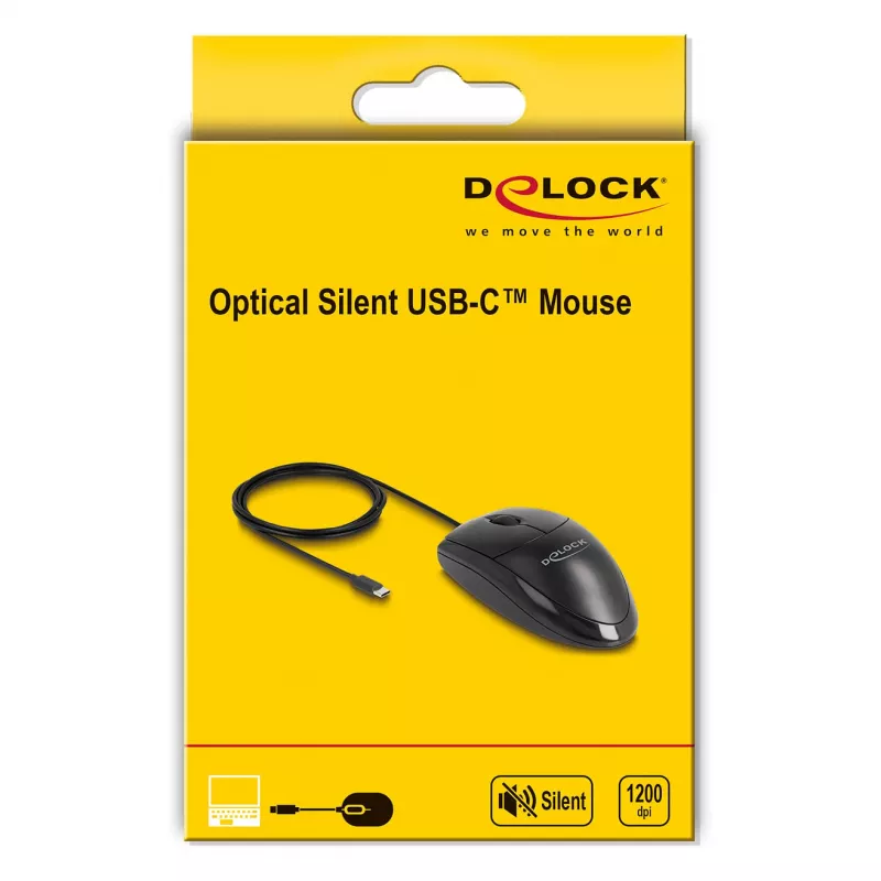 Mouse DeLOCK 12114 USB Type-C Optical Ambidextrous