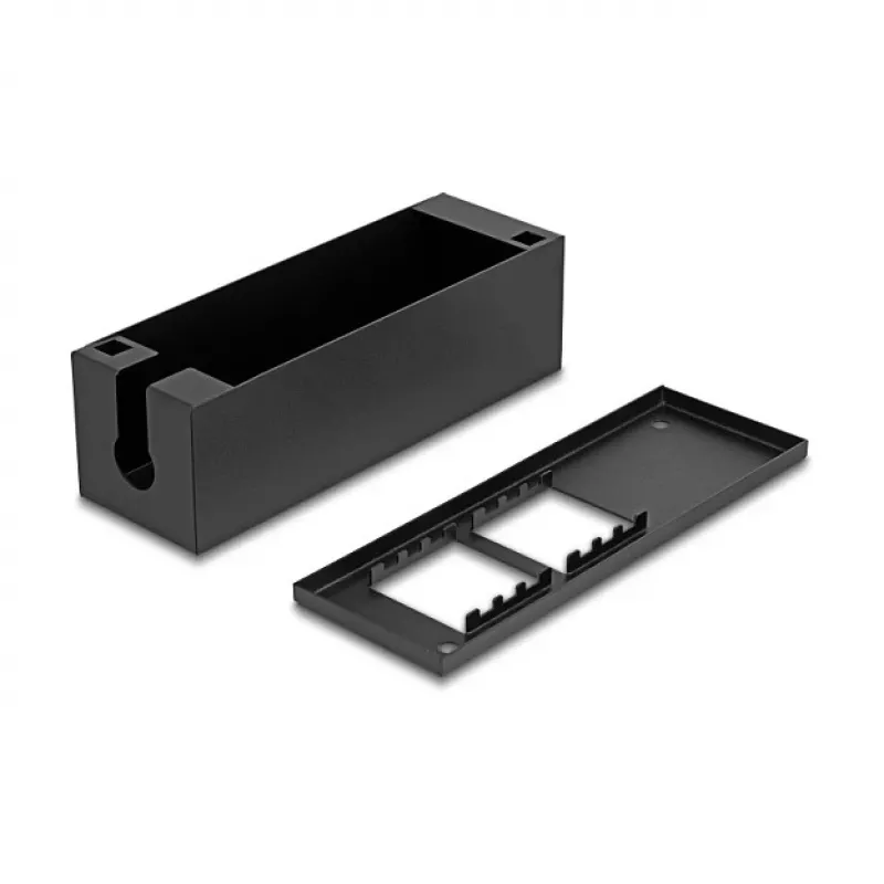 Distribution box DeLOCK Easy 45 module holder for table or wall mounting, metal, black — 4×22.5×45 mm or 2×45×45 mm
