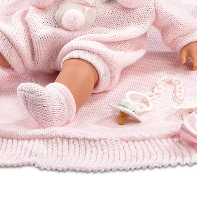 Doll Llorens Crying Doll 38938 Made of Roses, 38 cm lifelike baby doll