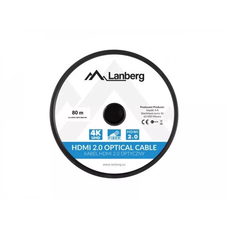 HDMI Cable Lanberg CA-HDMI-20FB-0800-BK 80m Type A Male to Male