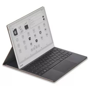Keyboard case for Onyx Boox Note Max and Tab X C — brown protective folio with integrated keyboard