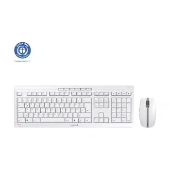 CHERRY Stream Desktop keyboard Mouse included Office RF Wireless QWERTZ German White