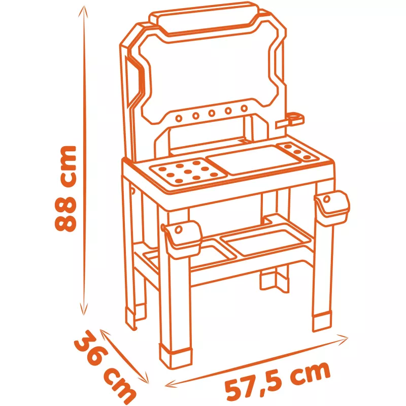 Children's play workbench SMOBY Black & Decker Model 2025 with tools and accessories