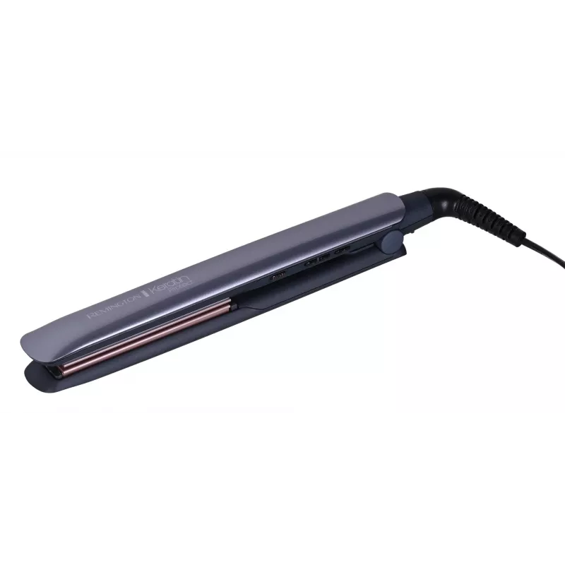 Straightening iron Remington S8598 Warm Black Grey — ceramic plates 11 cm, 5 heat levels, 160–230°C, 3 m cord, carry case