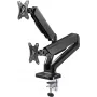 Goobay Desk Mount | Double Monitor Mount with Gas Spring | Swivel, Tilt, Rotation | 17-32 inch | Maximum weight (capacity) 9 kg | Black