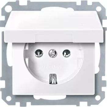 Outlet socket merten MEG2311-0319 CEE 7/3 white, thermoplastic, 250 V 16 A