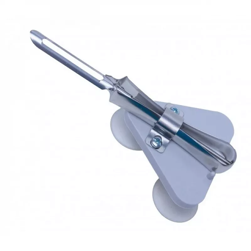 Suction-mounted fruit and vegetable peeler