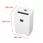 Shredder HSM Pure 420 — particle-cut P-4, 24 cm working width, 15-sheet capacity, 35 L bin, white