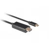Video cable adapter LANBERG CA-CMHD-10CU-0030-BK, USB Type-C to HDMI 2.0, 3 m, 18 Gbit/s, 4K