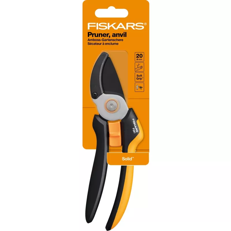 Fiskars Solid L P361 pruning shears Anvil Black, Orange