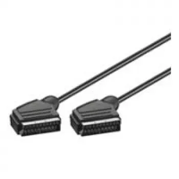 Wentronic Goobay Scart-Connection Cable, Black, 2 m - SCART-Plug (21-Pin) > SCART-Plug (21-Pin) (11703)