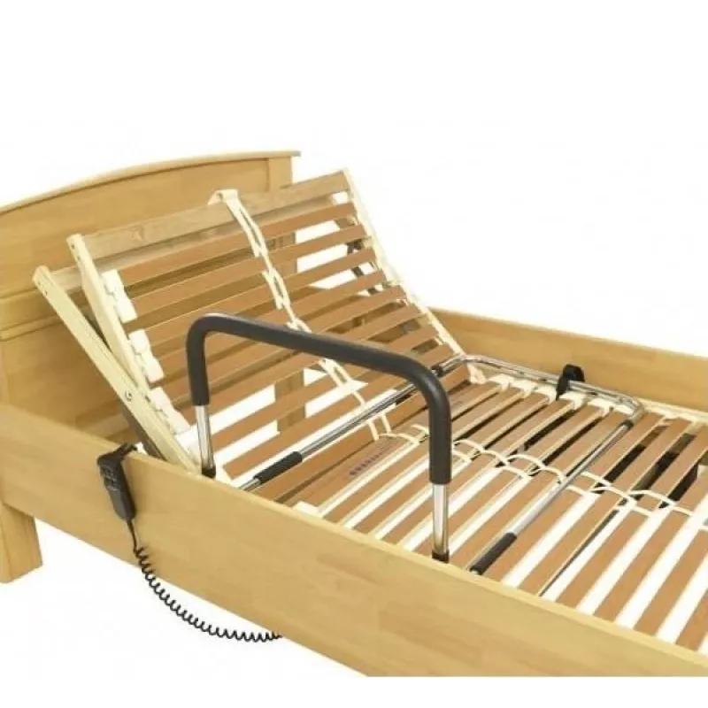 Height-adjustable bed rail for medical bed support