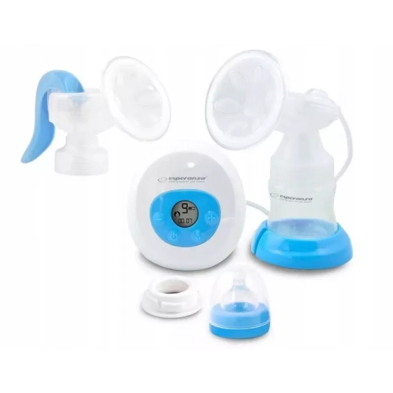 Breast pump ESPERANZA ECM003B Electronic 150 ml, built-in display, blue/white, 100–240V AC