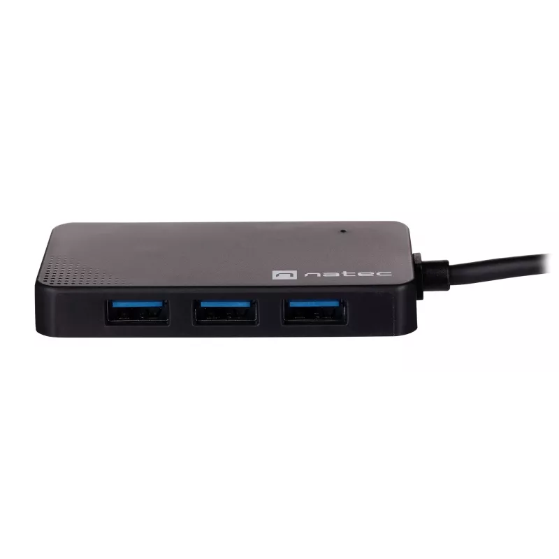 USB hub NATEC Moth 4-port USB 3.2 Gen 1 Type-A (5000 Mbit/s), USB-powered, black, 0.15 m cable
